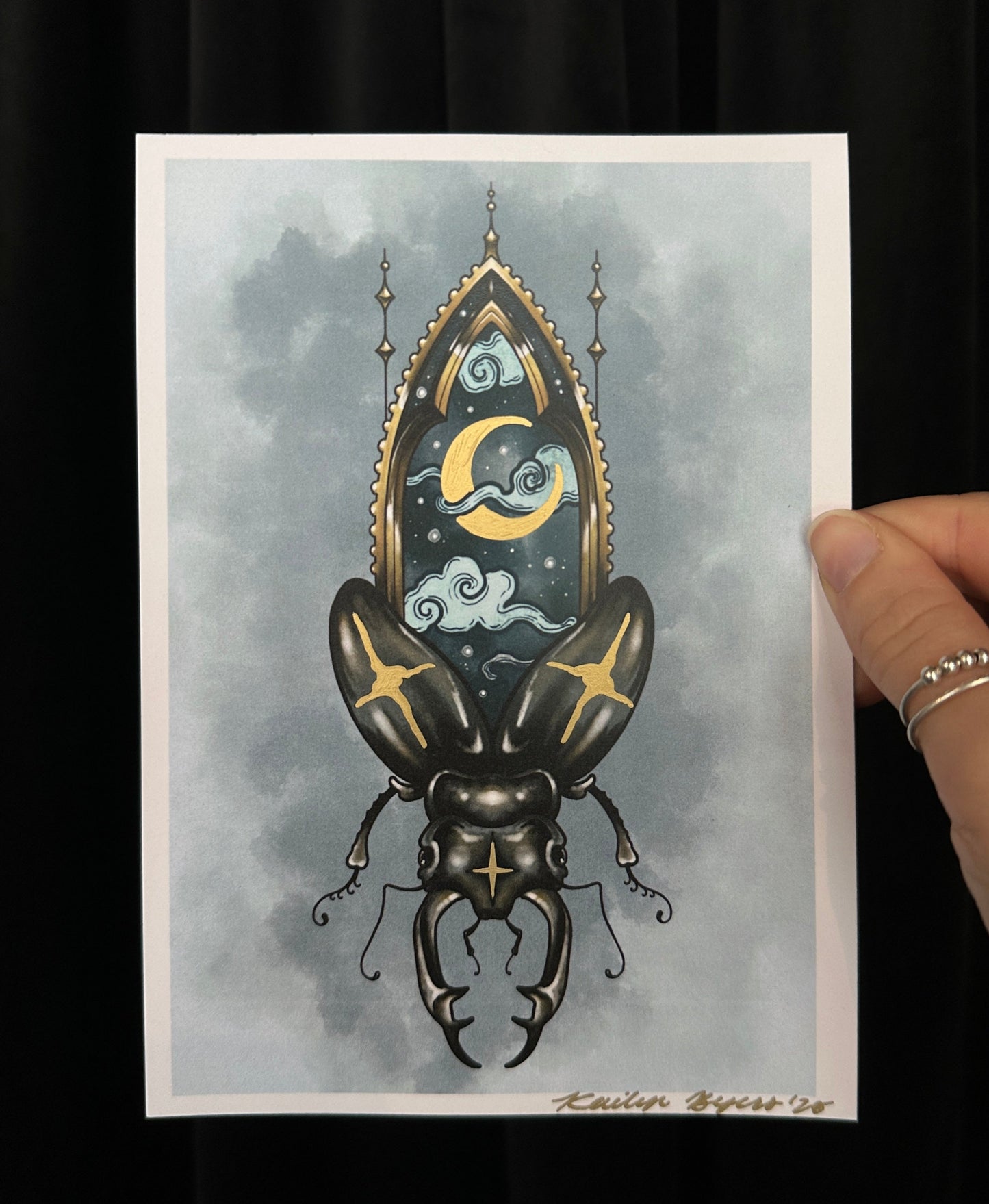 "Moonlight" Hand-Embellished Mini-Print by Kailyn Byers