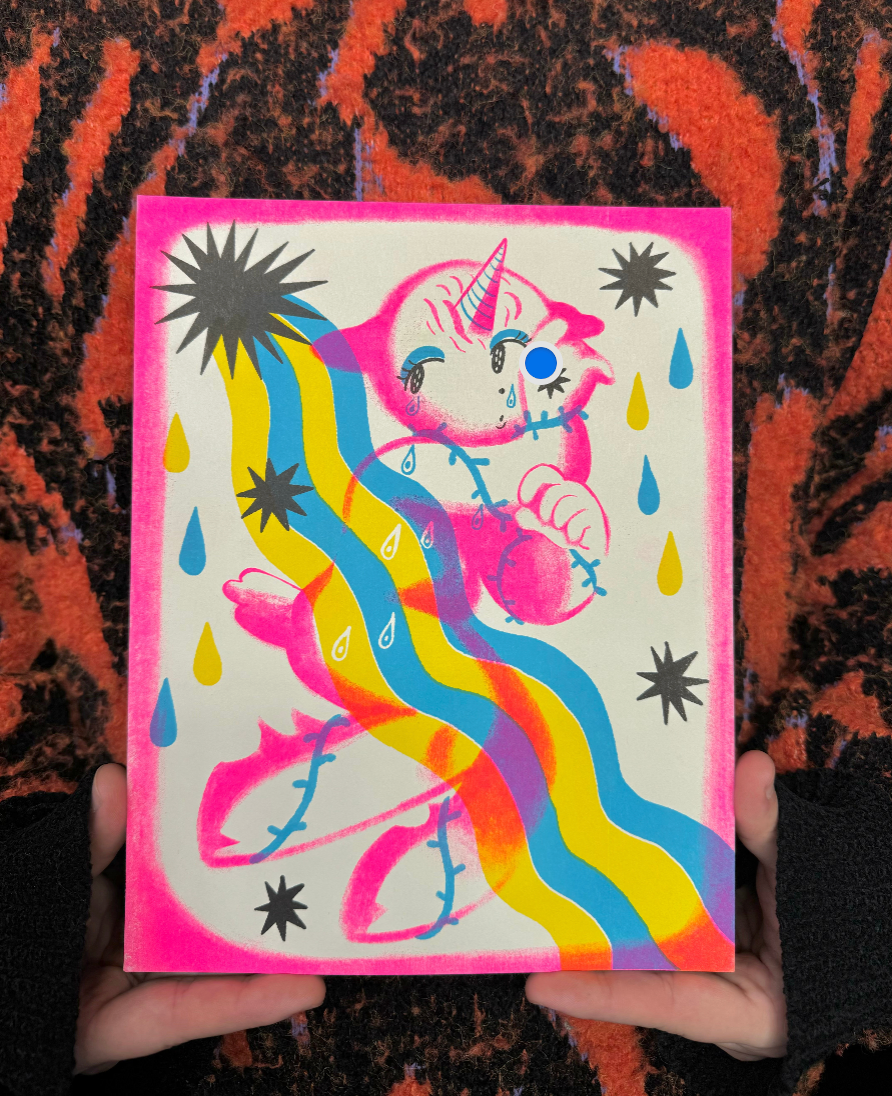 "Baby Lamb" Risograph Print by Frankee Graves