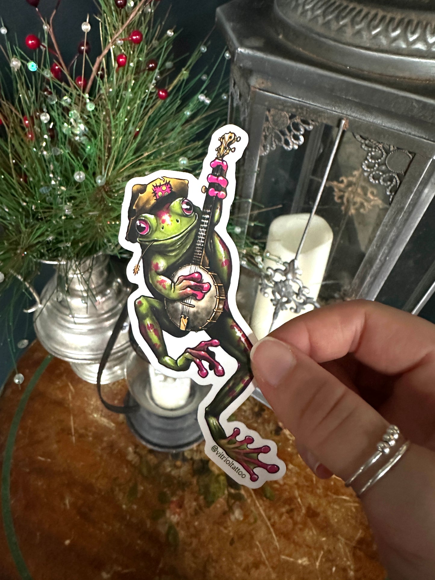 Banjo Frog Sticker by Faith Anne Butler