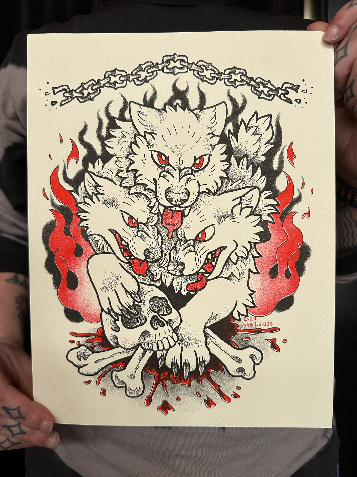 "Cerberus" Risograph Print by Liam Williams