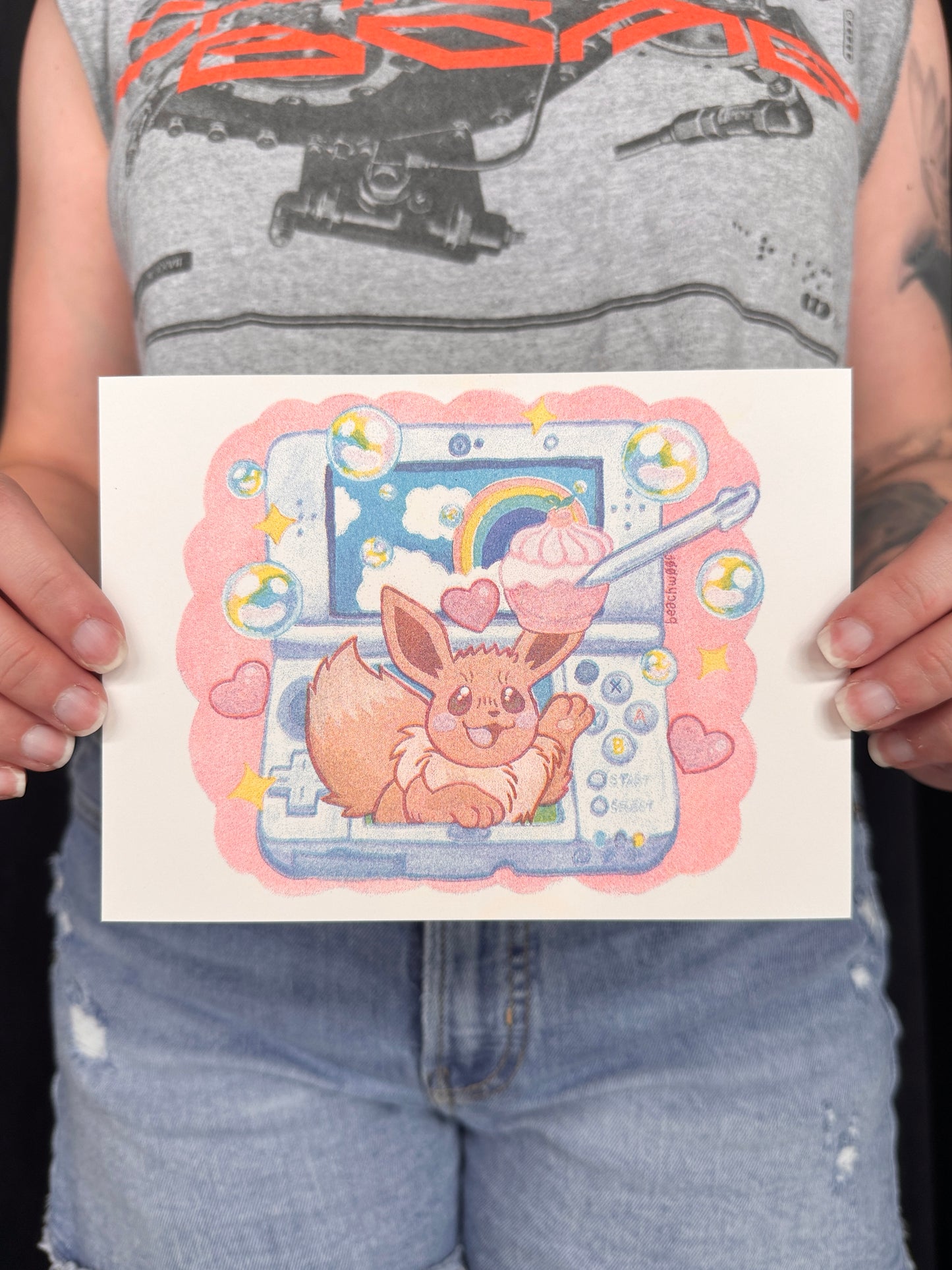 "Eevee Aime" Risograph Print by Liam Williams