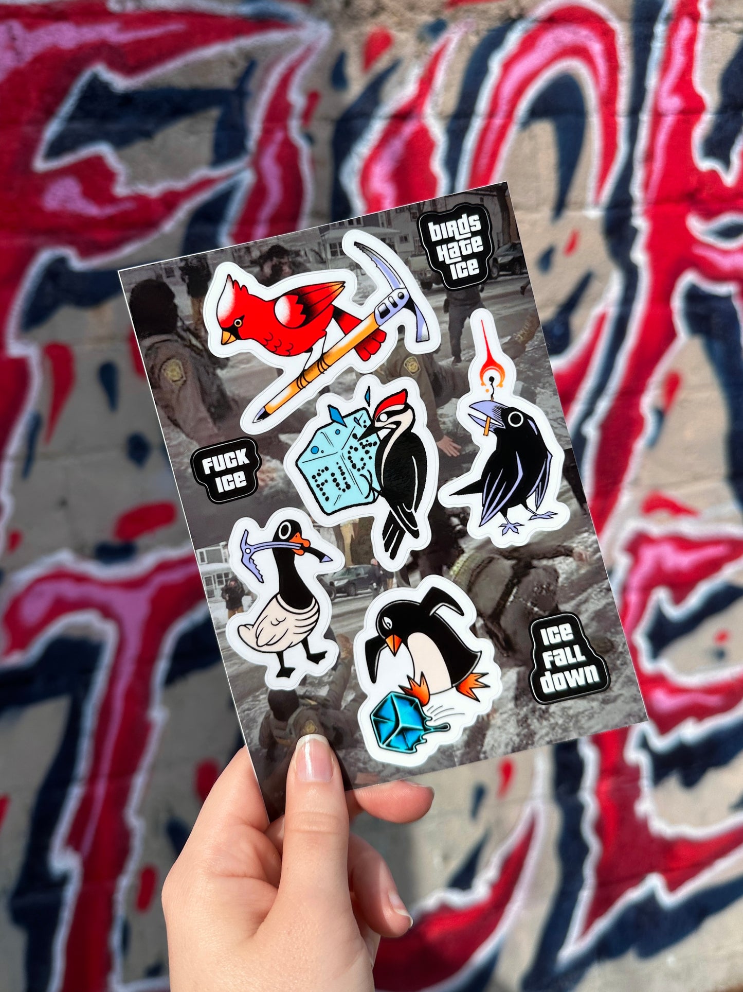 BIRDS HATE ICE Charity Sticker Sheet