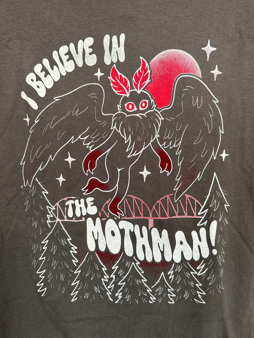"I Believe in Mothman" Screenprinted Tshirts by Liam Williams