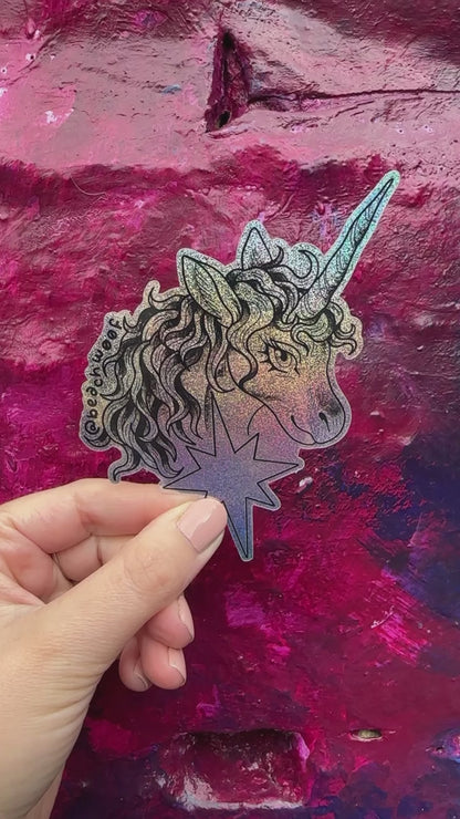 Sparkly Unicorn Sticker by Liam Williams