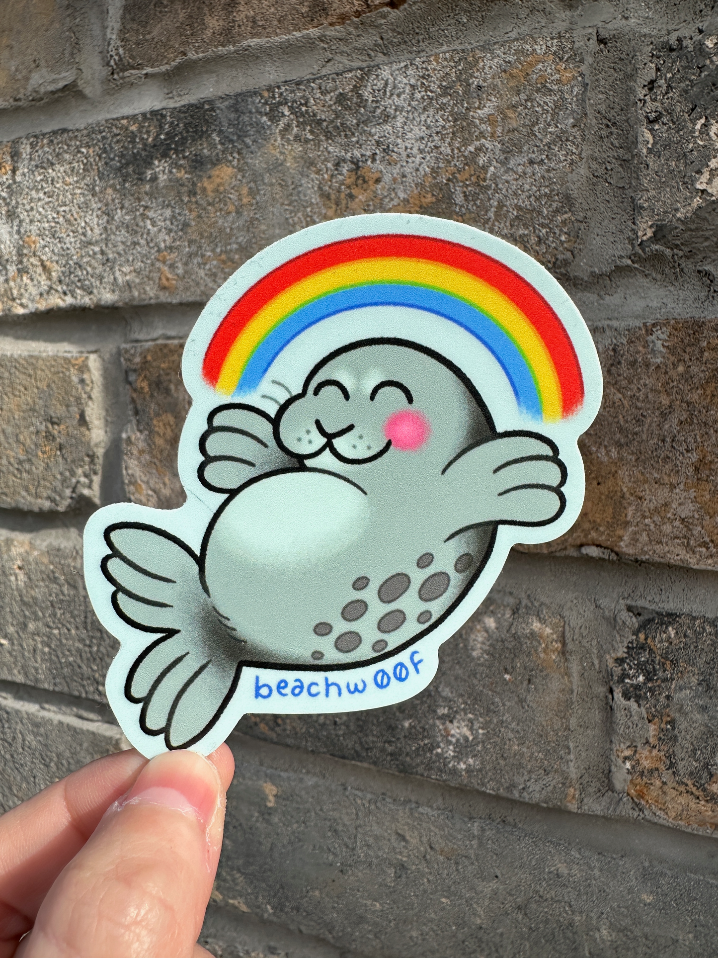 Rainbow Seal Sticker by Liam Williams