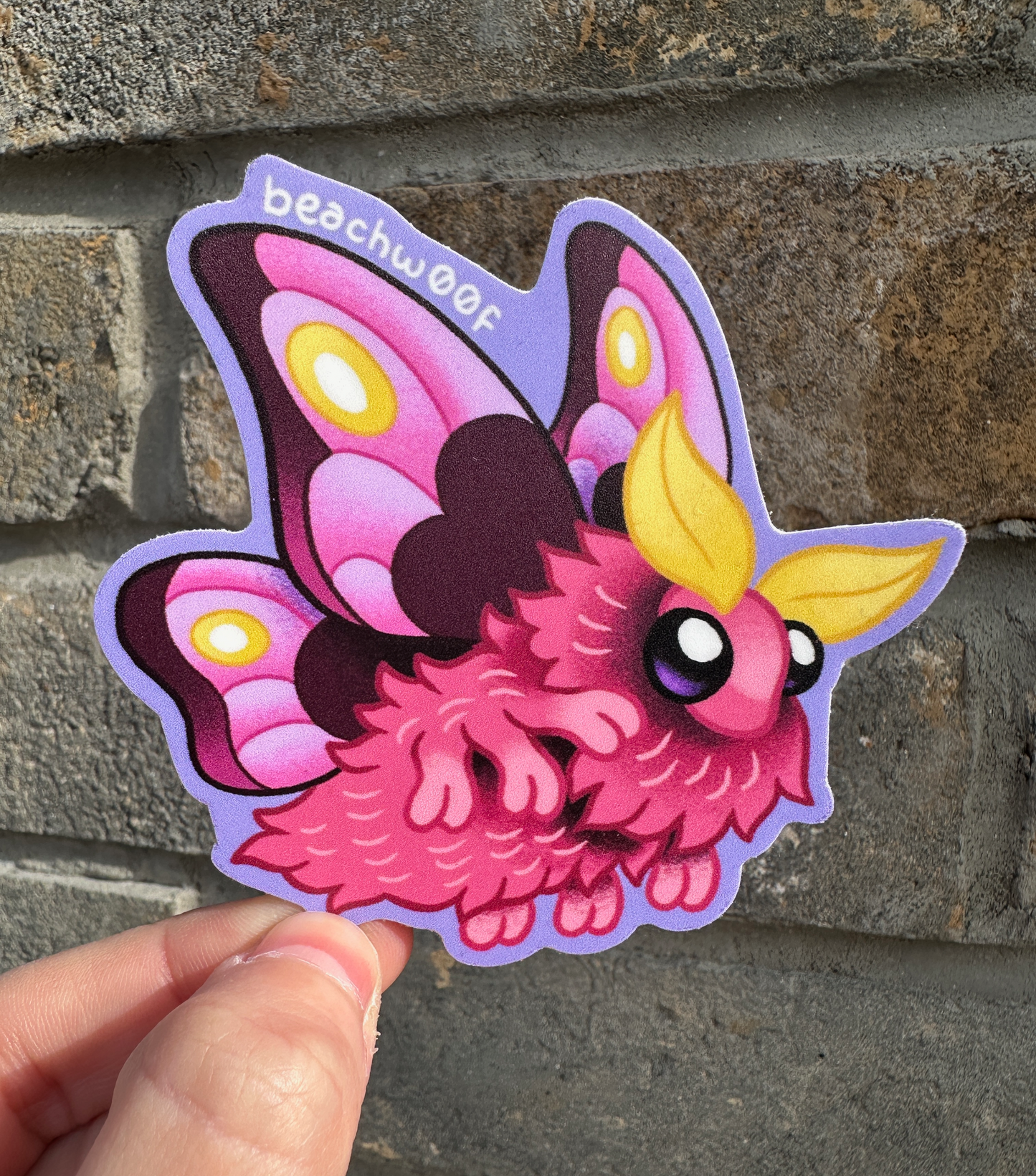 Rosy Maple Moth sticker by Liam Williams