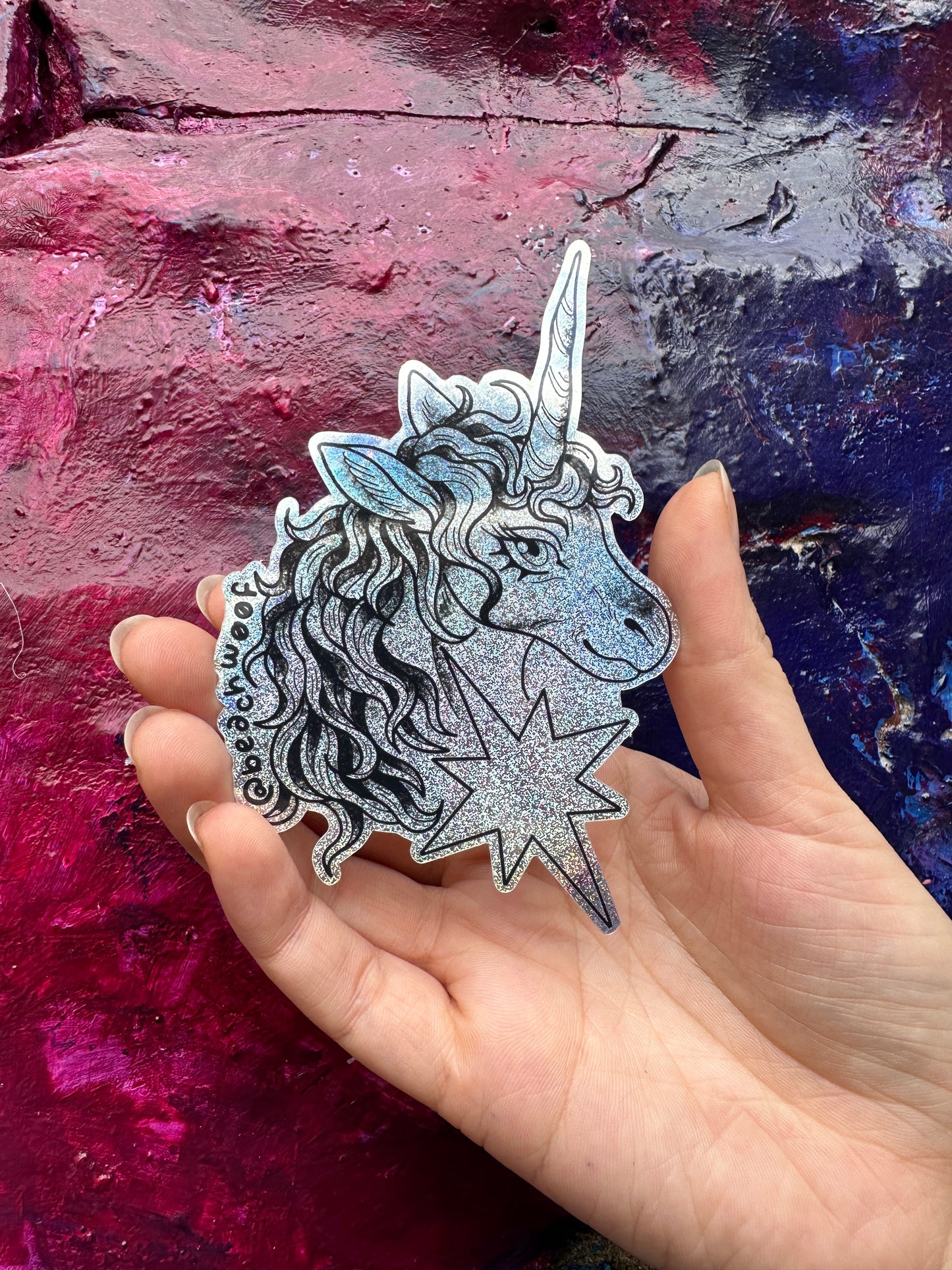 Sparkly Unicorn Sticker by Liam Williams