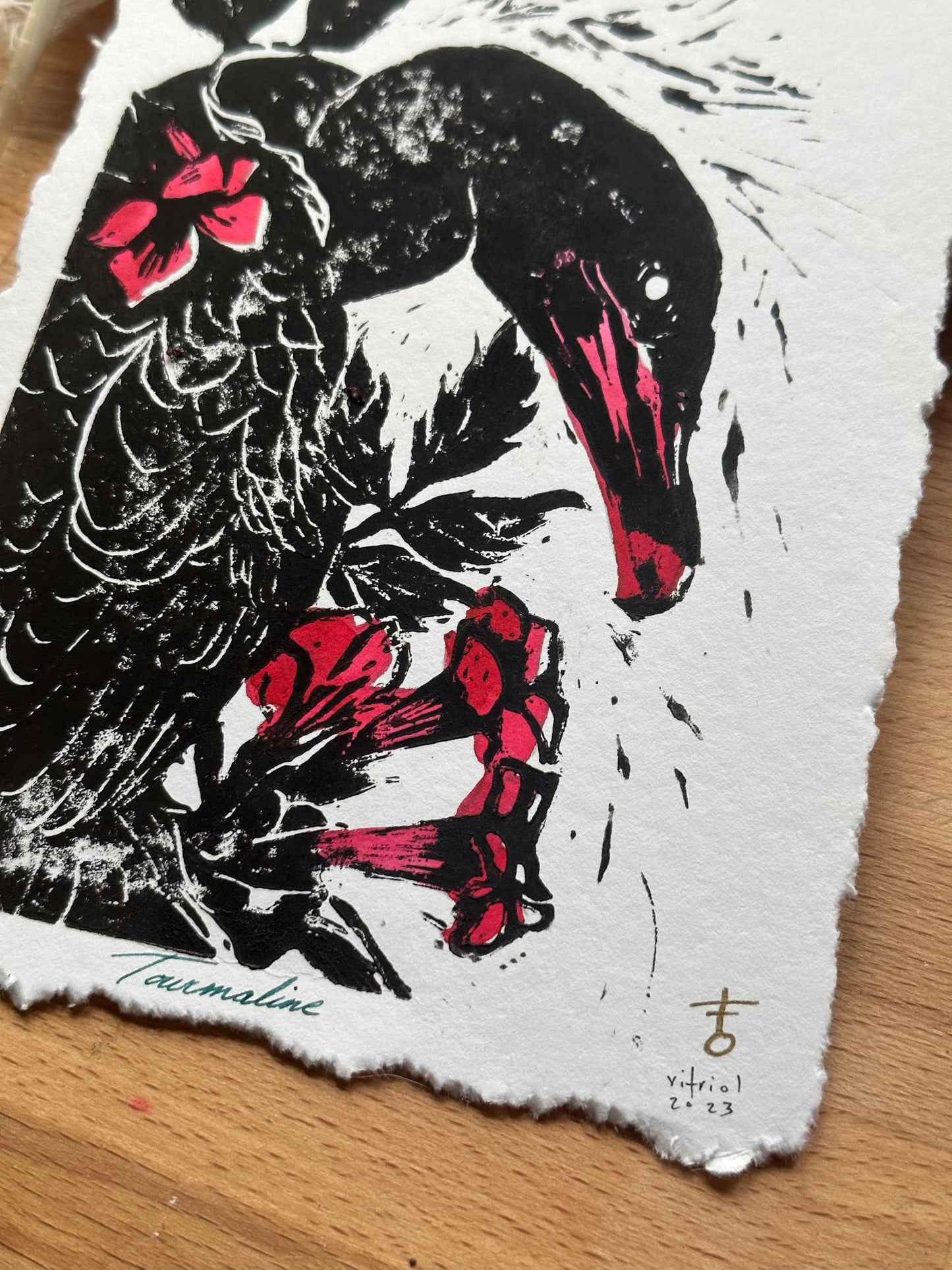 Cormorant Linocut Prints by Faith Anne Butler ( - v i t r i o l - )