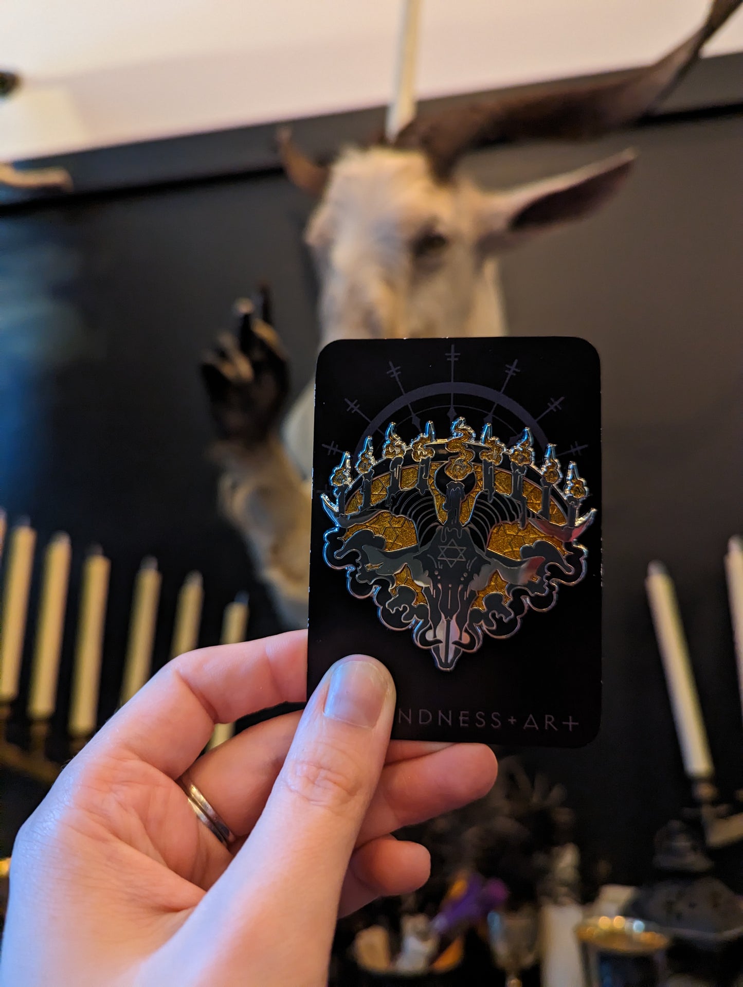 "Baphomenorah" Enamel Pin by Kingsley Van Zandt