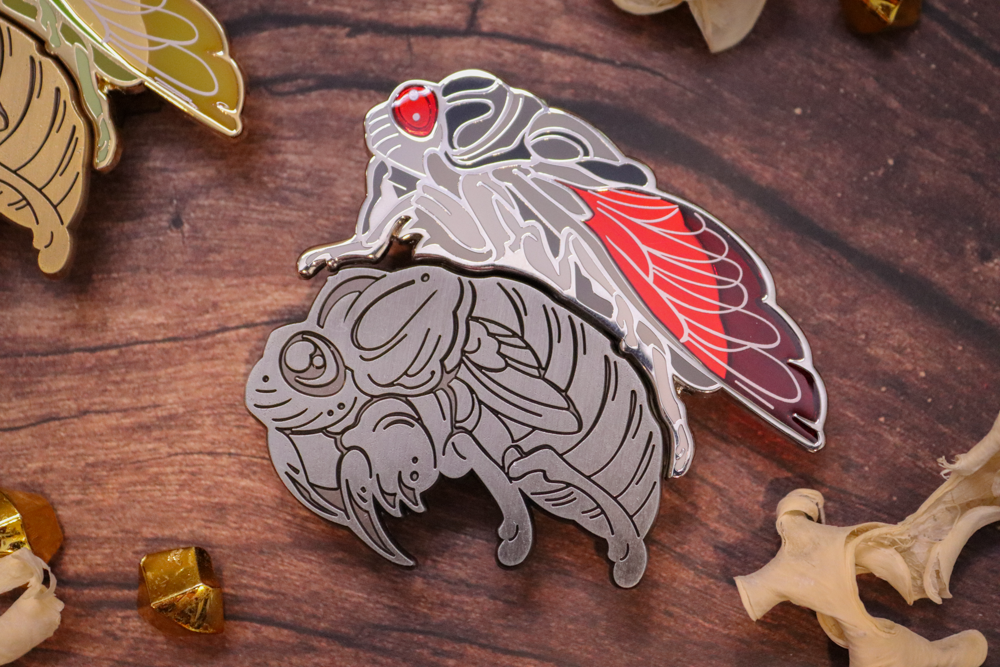 Cicada & Shell Pin Set by Kingsley Van Zandt