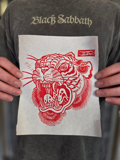 "Tiger's Rage" Linocut Print by Ian Kiser