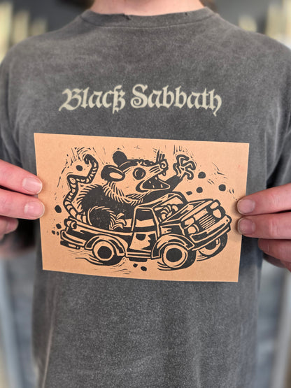 "Roadkill" Linocut Print by Ian Kiser