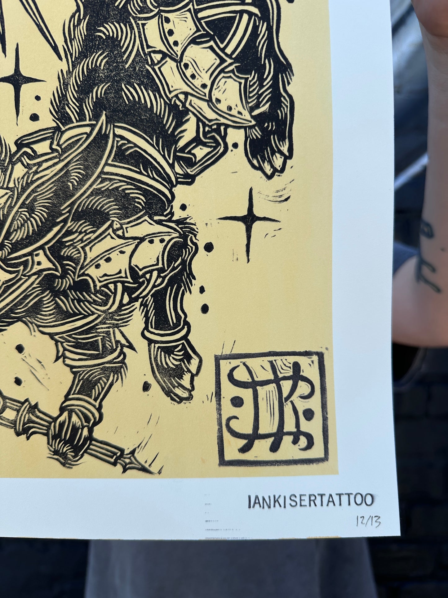 "Battle Bunny" Block Print by Ian Kiser