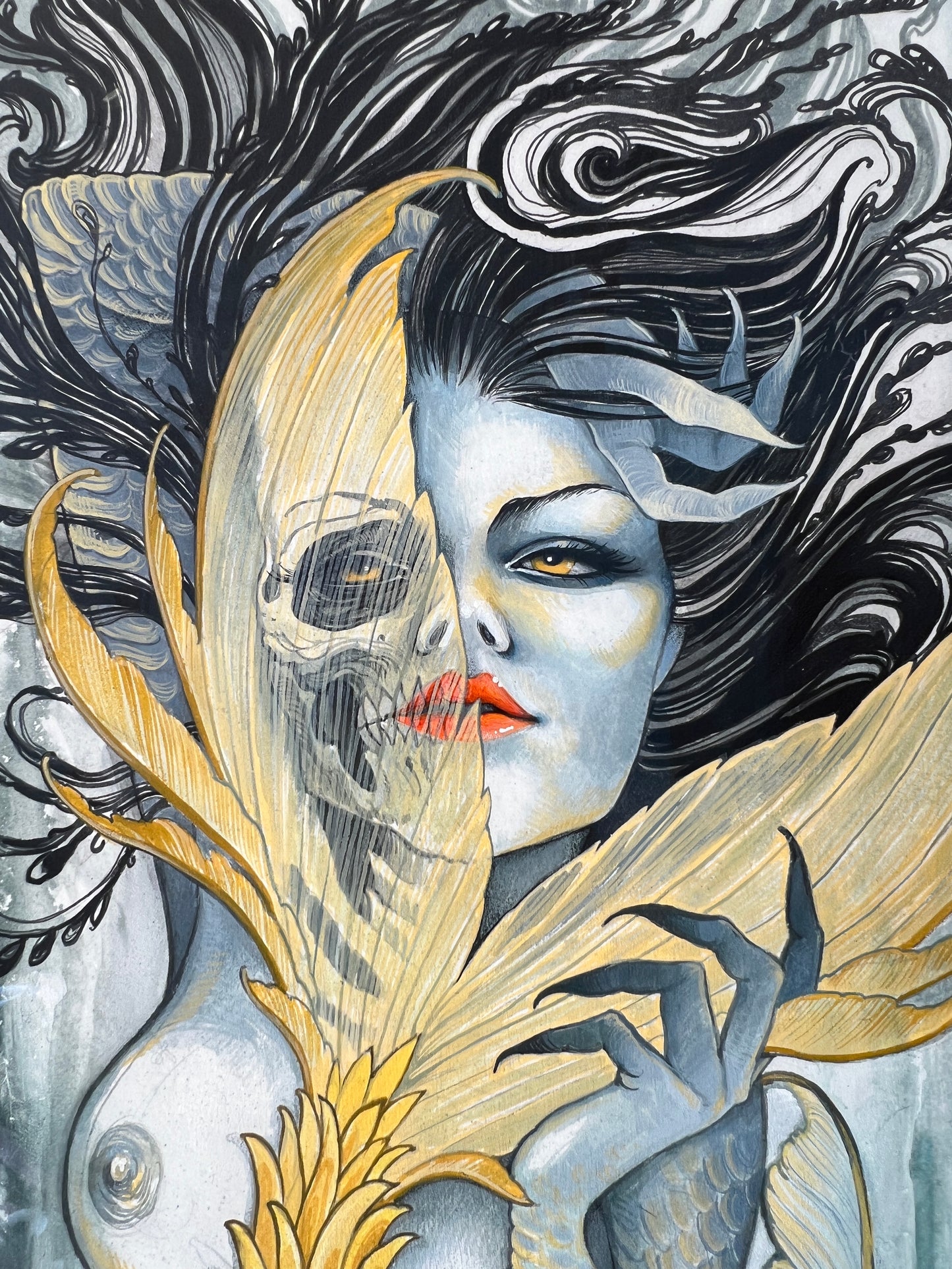 "Rusalka" Original Framed Painting by Teresa Sharpe