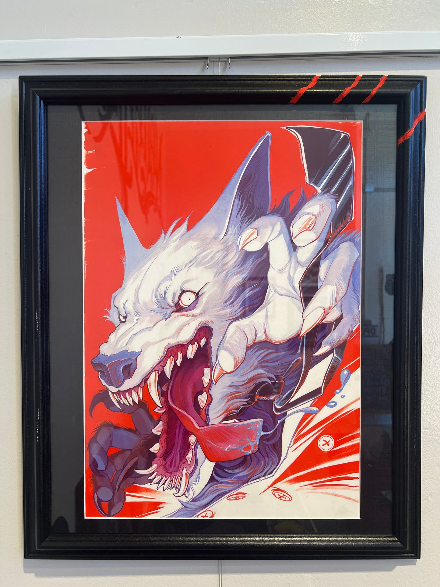 "FERAL" Original Framed Painting by Teresa Sharpe