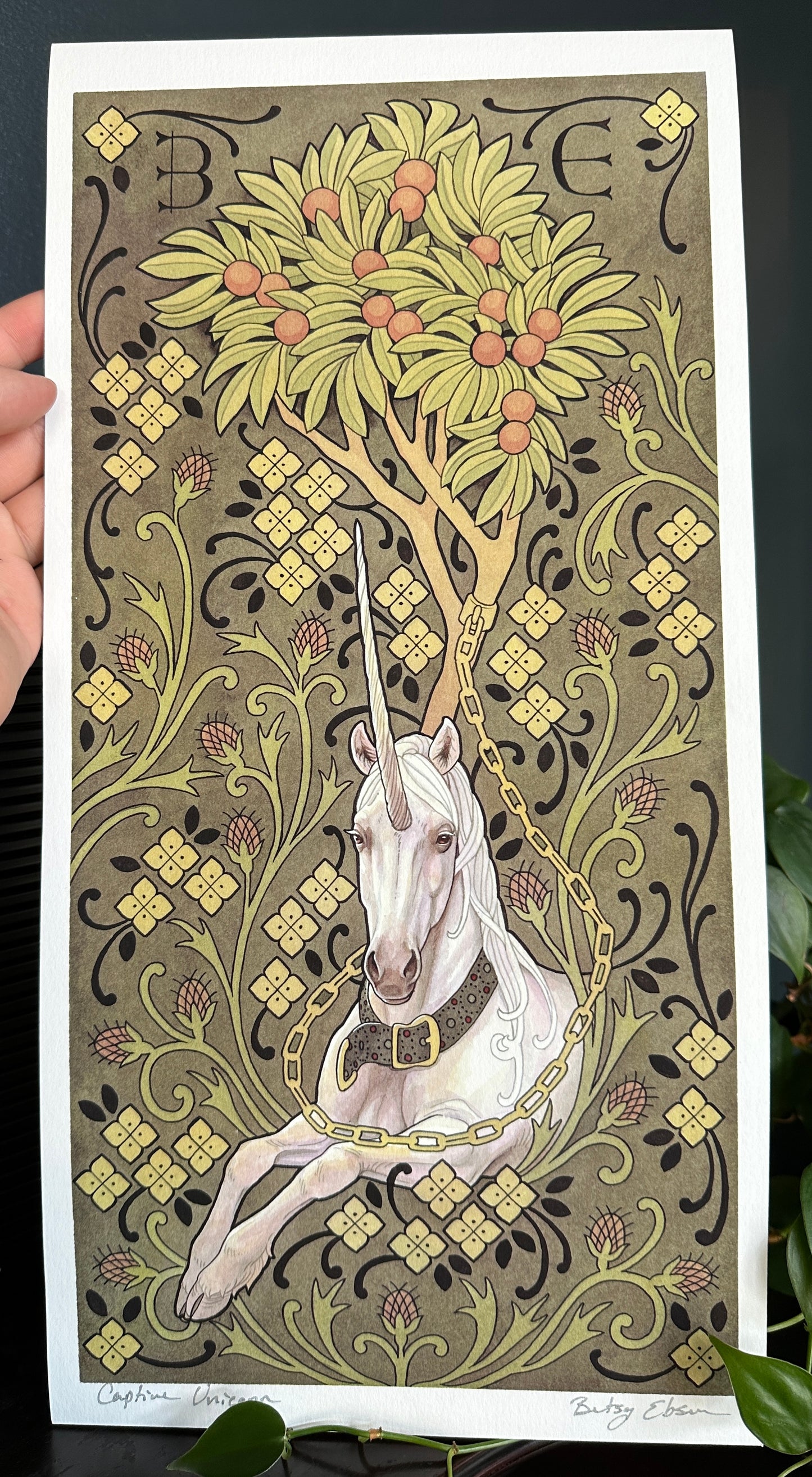 " Captive Unicorn" Print by Betsy Ebsen