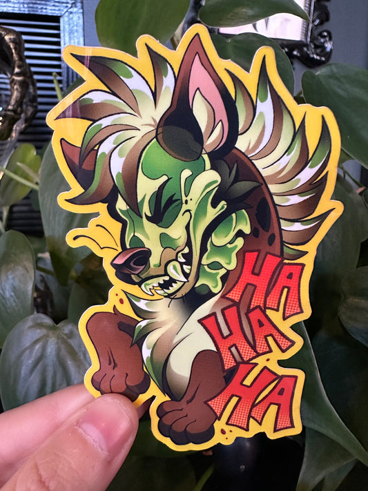 "Hyena Chuckle" Sticker by Jay Ferrier