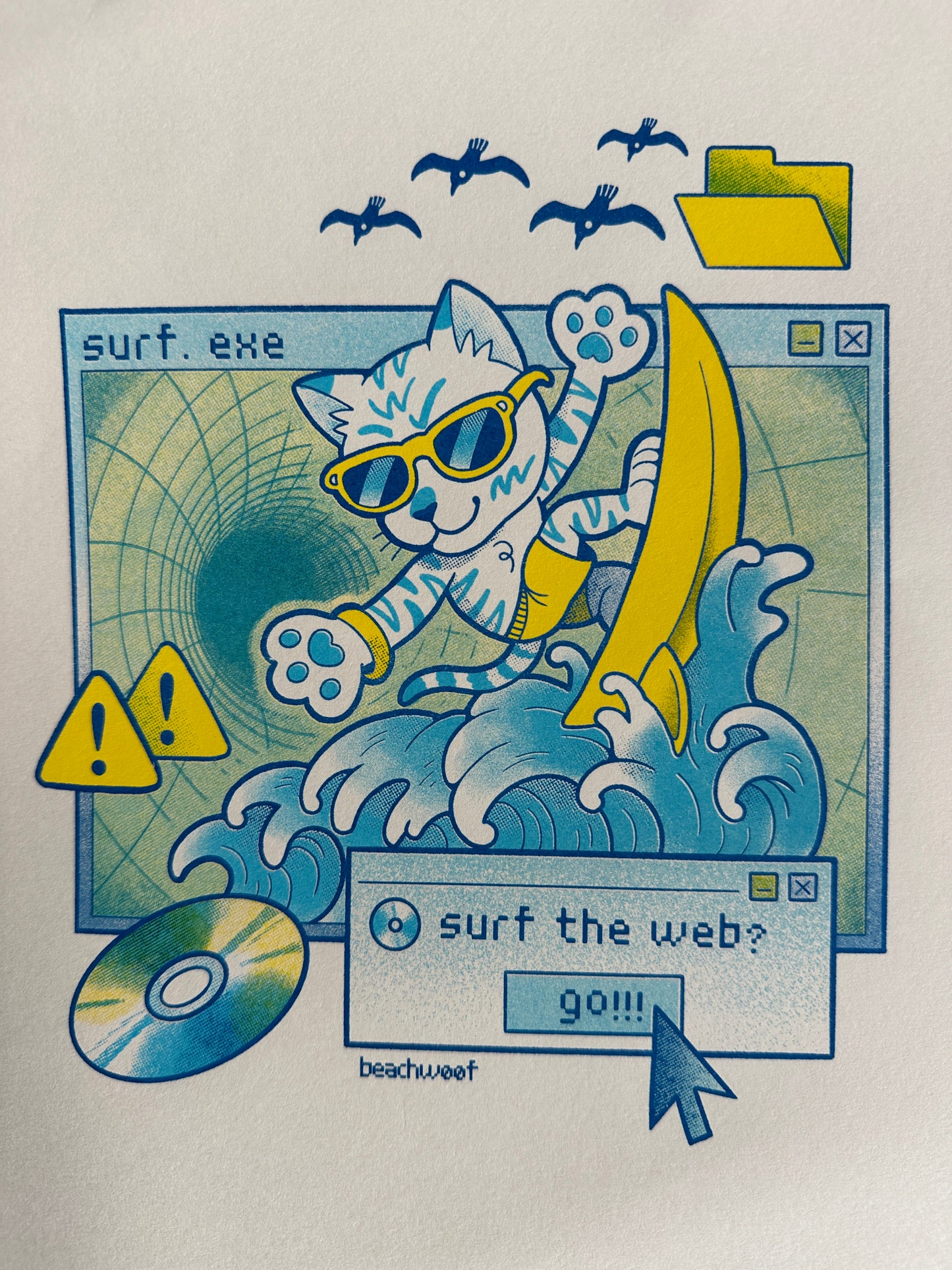 "Surf's Up!" Riso Print by Liam Williams