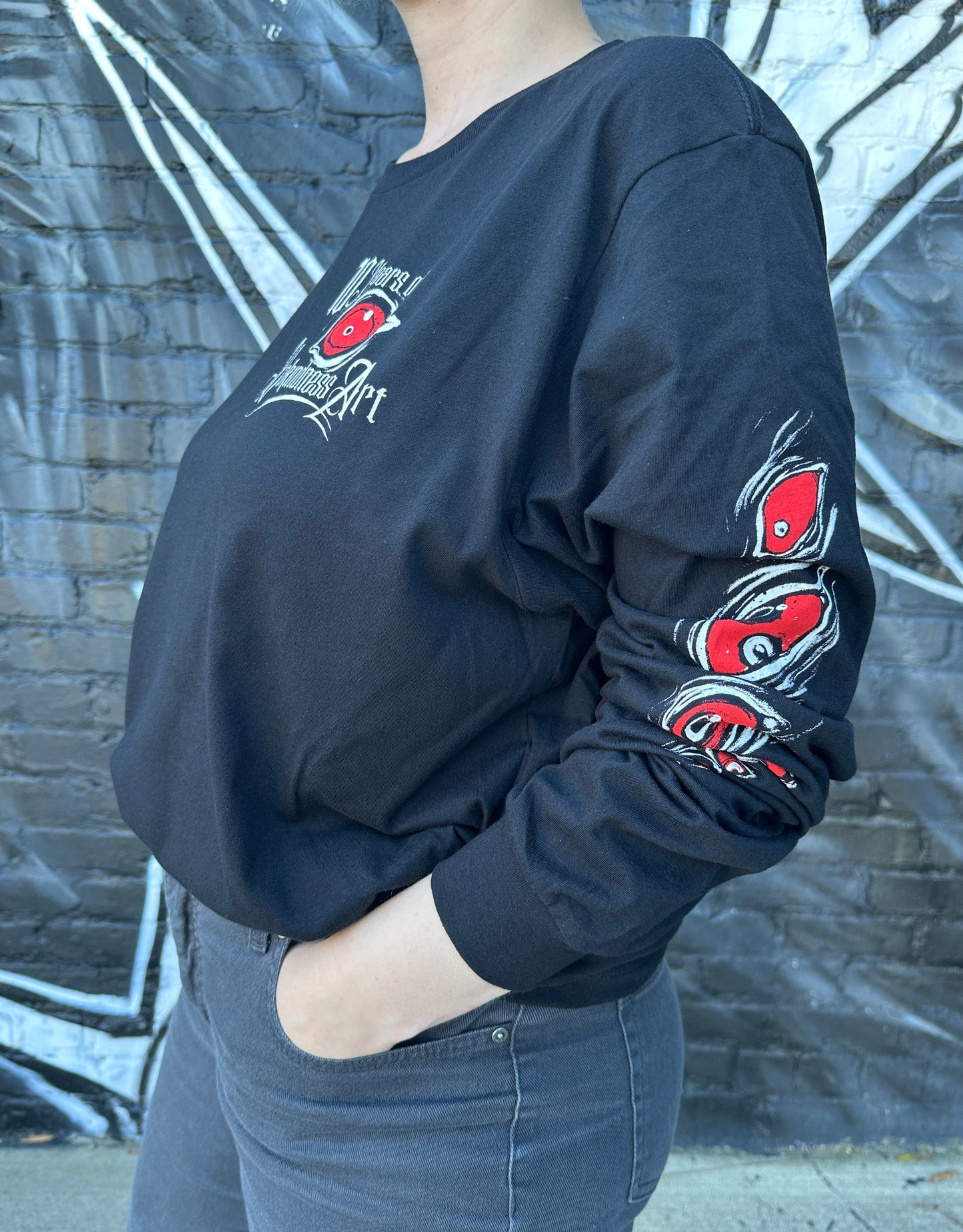 Special Edition 10 YEAR ANNIVERSARY "Cryptid Crow" Longsleeve Shirt by Teresa Sharpe