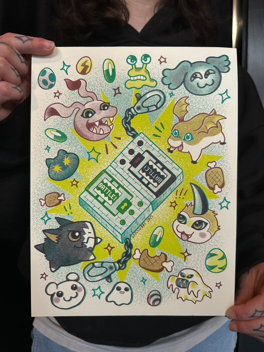 "Digi-Pals" Risograph Print by Liam Williams