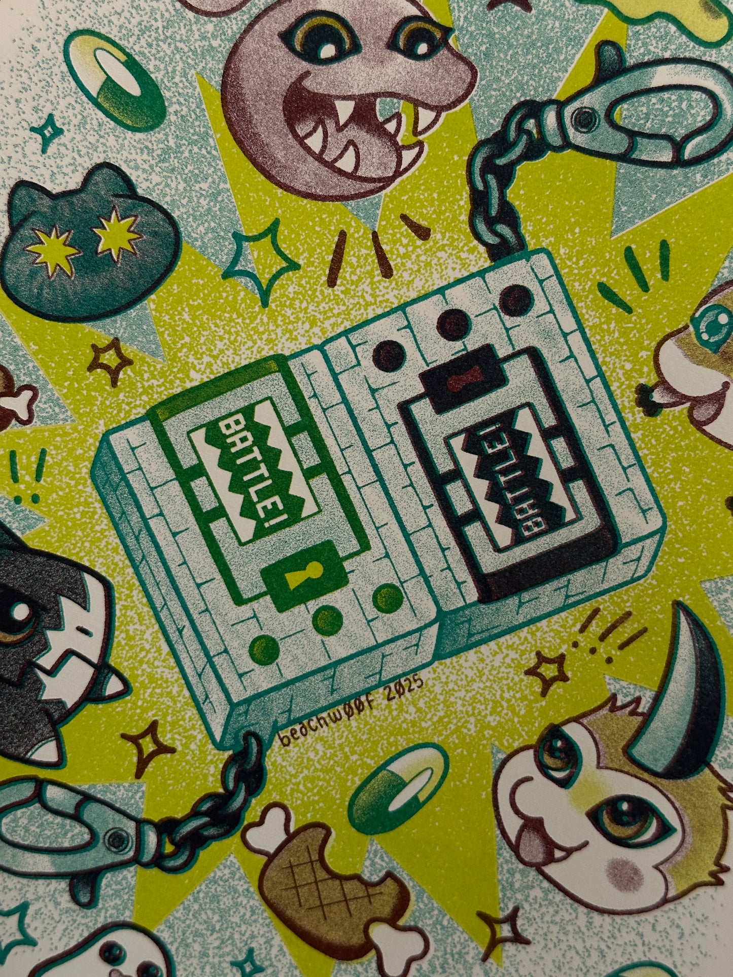 "Digi-Pals" Risograph Print by Liam Williams