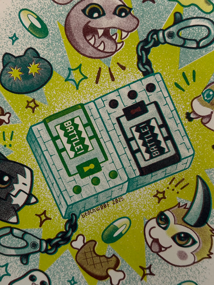 "Digi-Pals" Risograph Print by Liam Williams