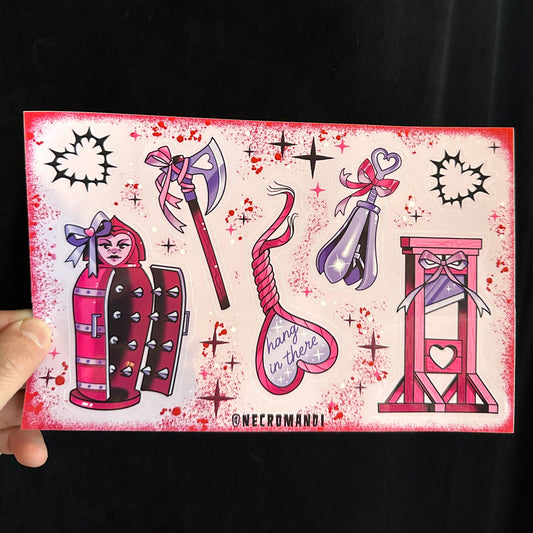 "Kawaii Torture Time" Sticker Sheet by Mandi Johnson