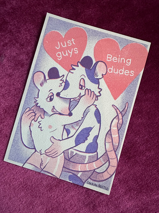 "Just Guys Being Dudes" Valentine's Risograph Print by Frankee Graves