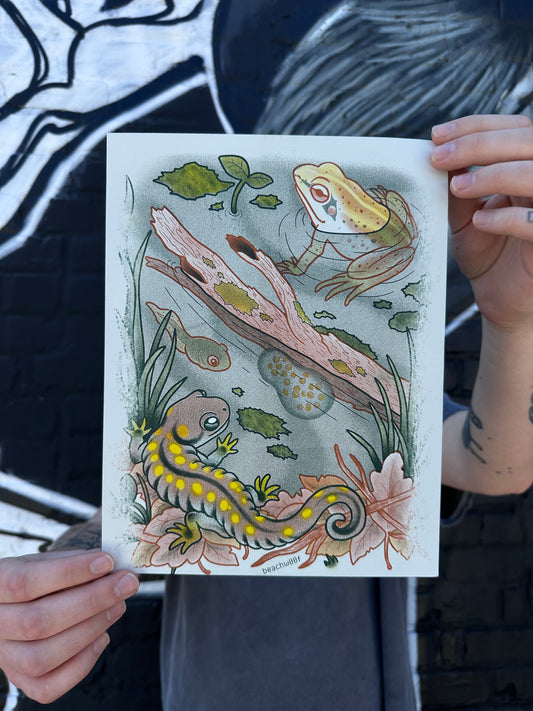 "Vernal Pool" Risograph Print by Liam Williams