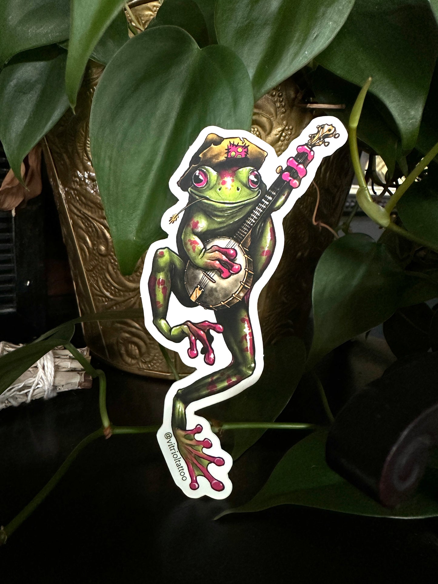 Banjo Frog Sticker by Faith Anne Butler