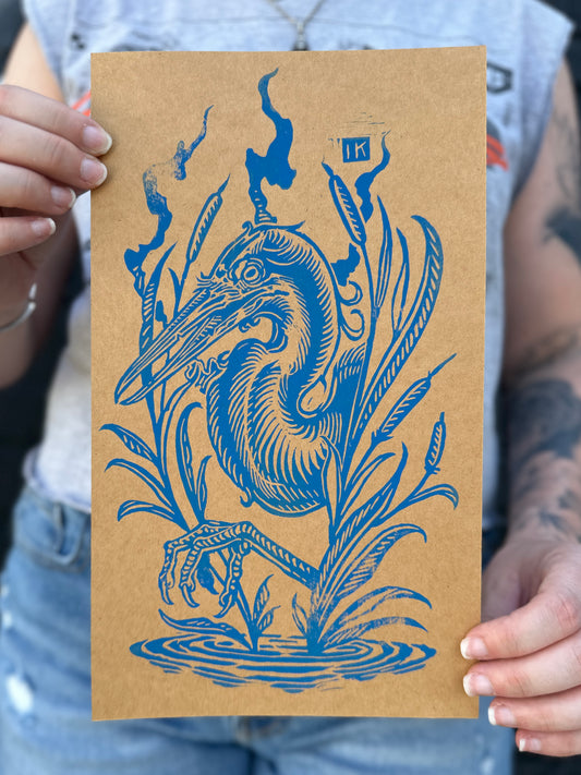 "BIG STEPPIN'" Block Print by Ian Kiser
