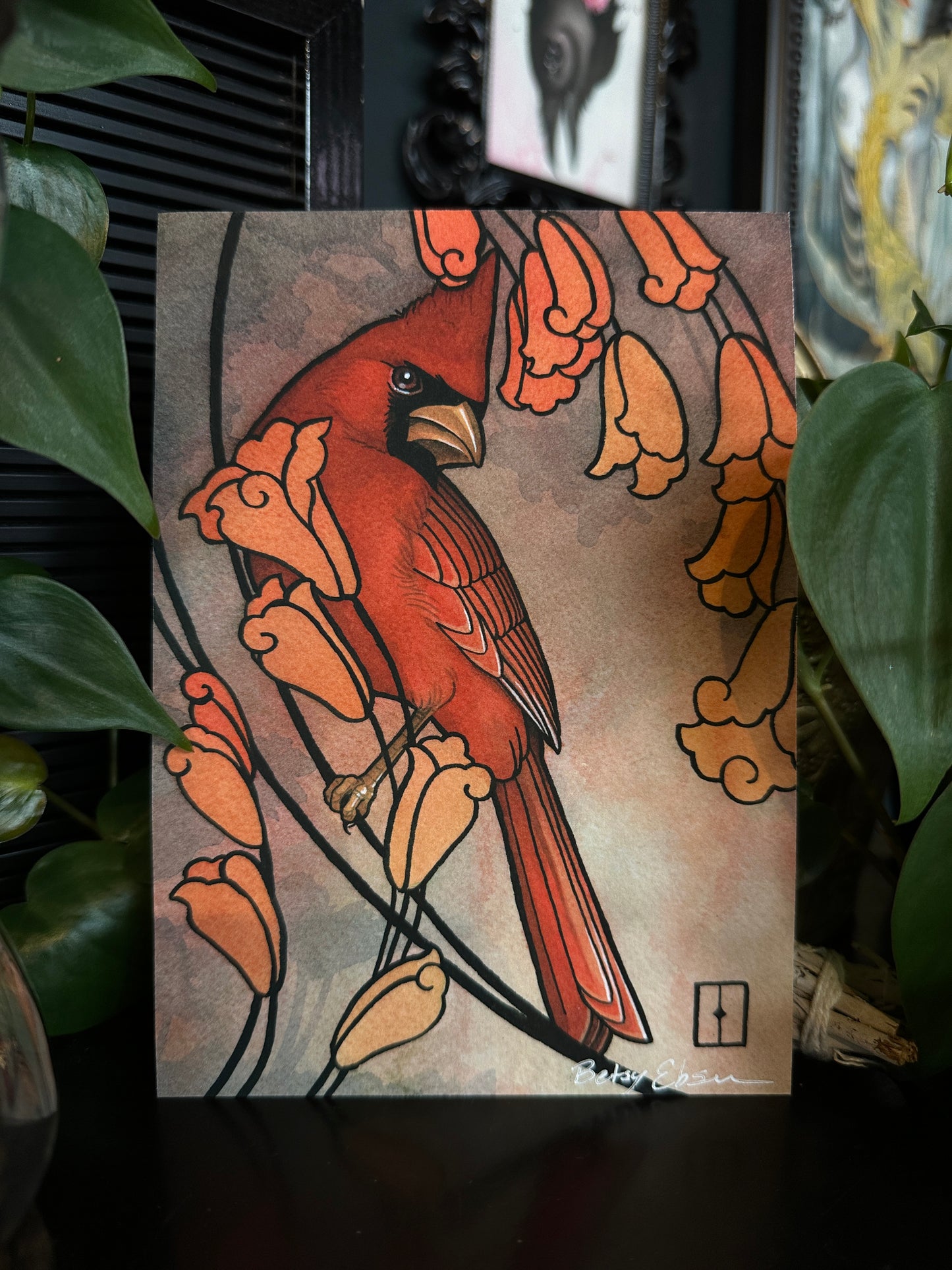 Cardinal Mini-Print by Betsy Ebsen