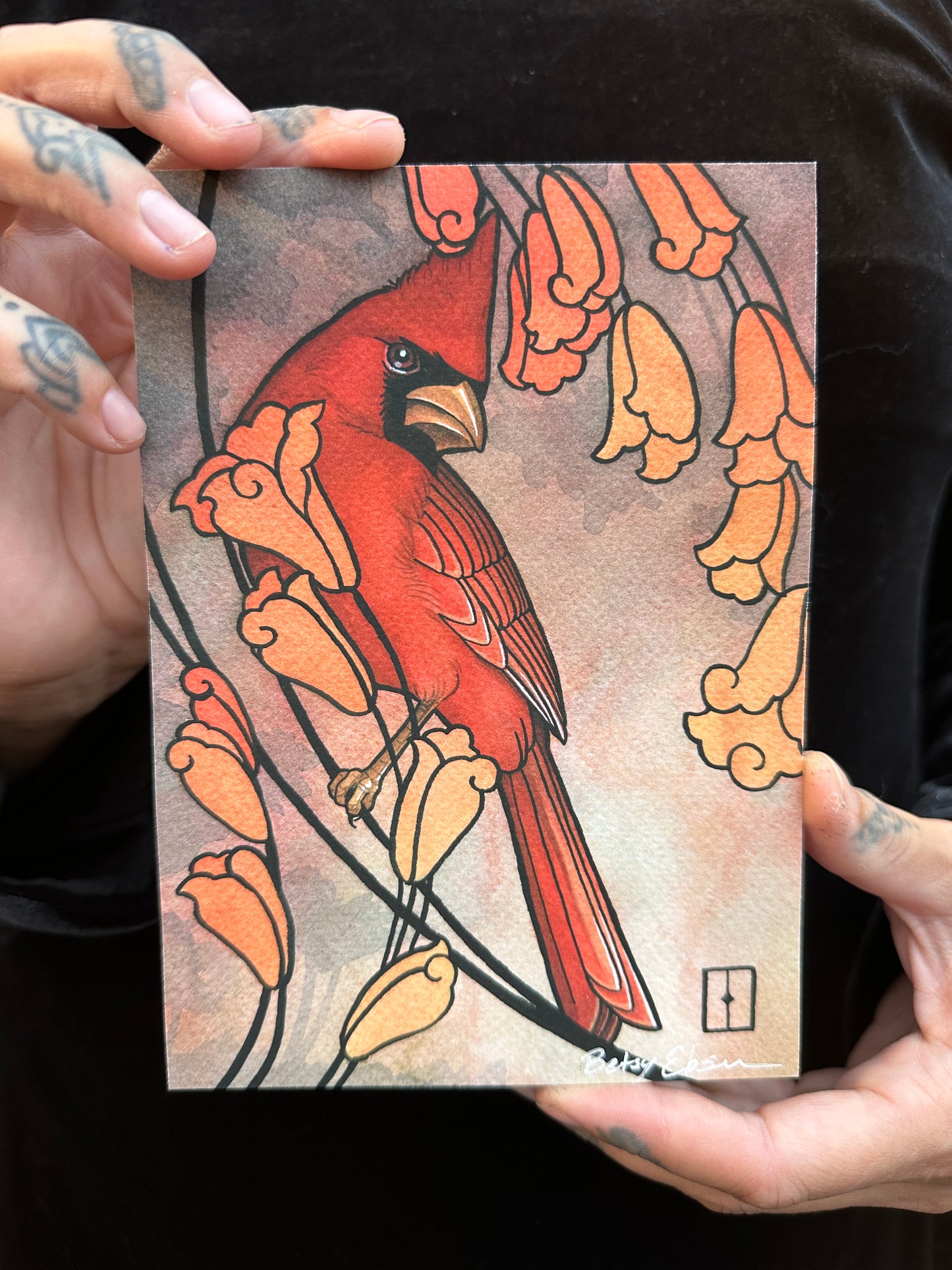 Cardinal Mini-Print by Betsy Ebsen