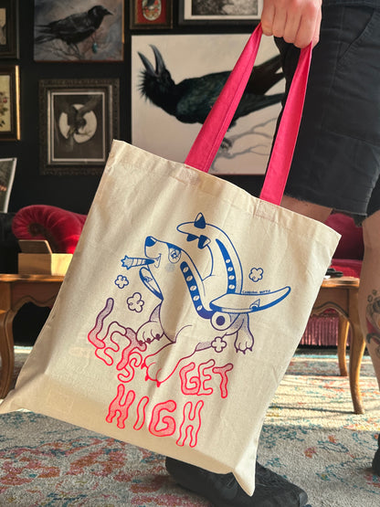 "Let's Get High" Tote Bag by Frankee Graves