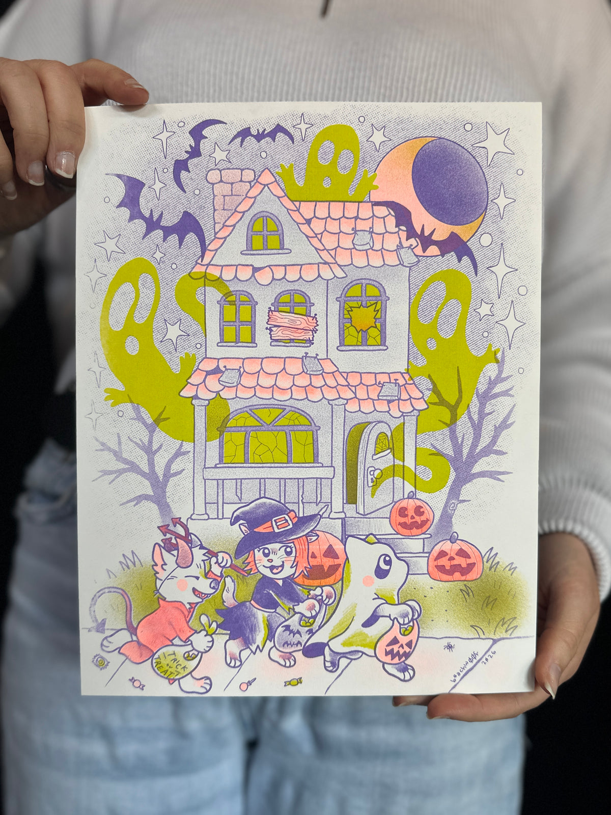 "Trick or Treat" Risograph Print by Liam Williams