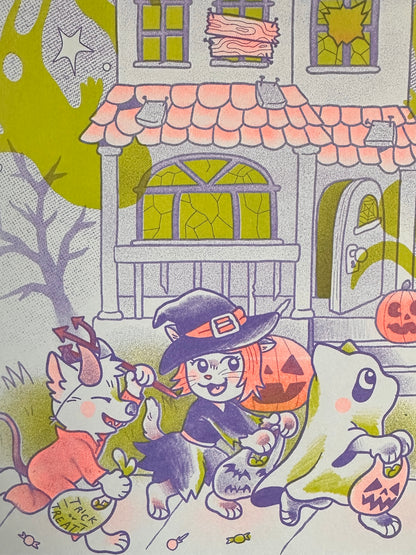 "Trick or Treat" Risograph Print by Liam Williams