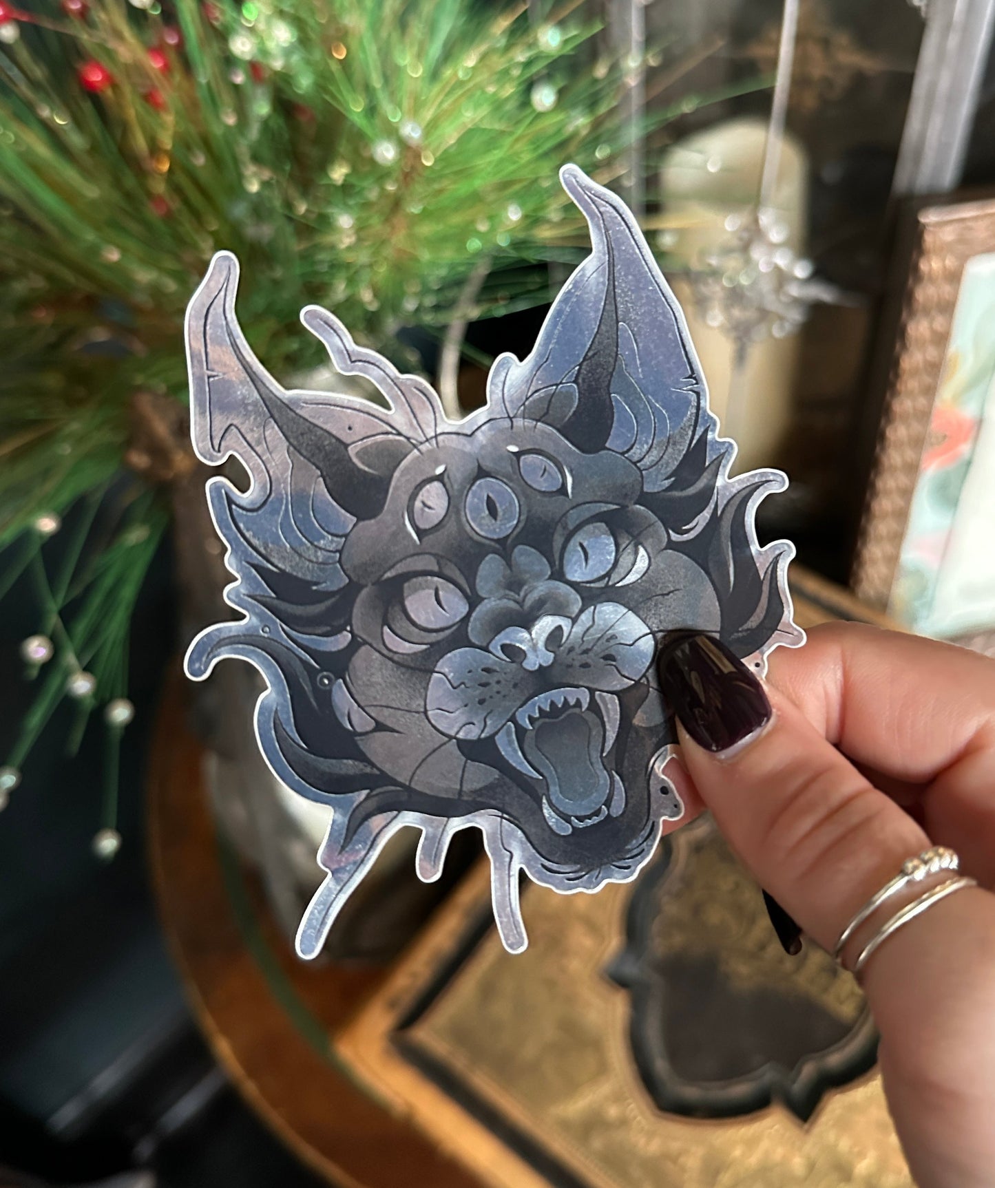 Demon Kitty Sticker by Jay Ferrier