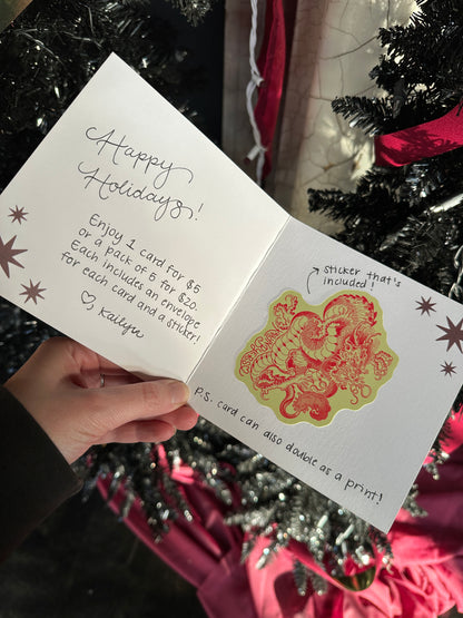 "Holly-day Moth" Greeting Card by Kailyn Byers