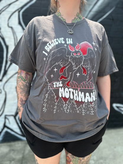 "I Believe in Mothman" Screenprinted Tshirts by Liam Williams