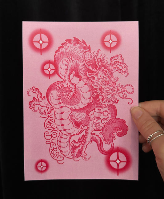"Pink Dragon" Mini-Print by Kailyn Byers