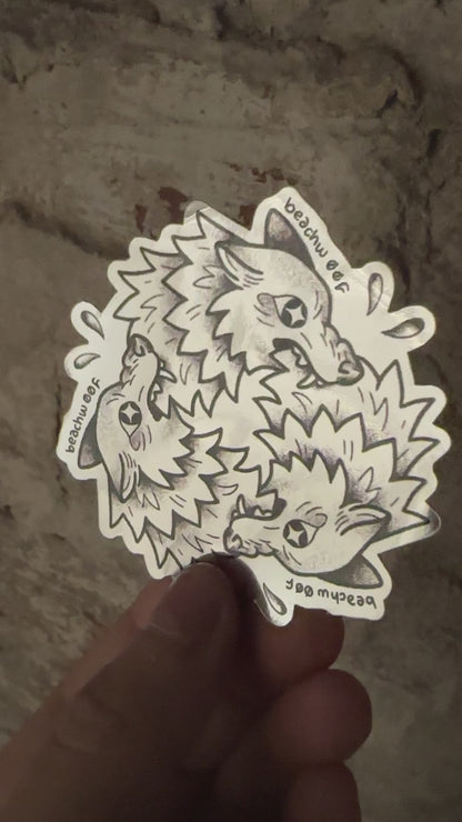 "Wolf Ouroboros" Sticker by Liam Williams