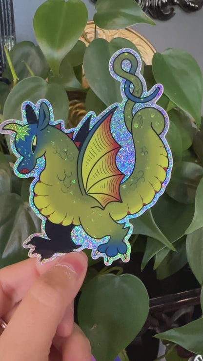 "Manuscript Dragon" Sticker by Frankee Graves