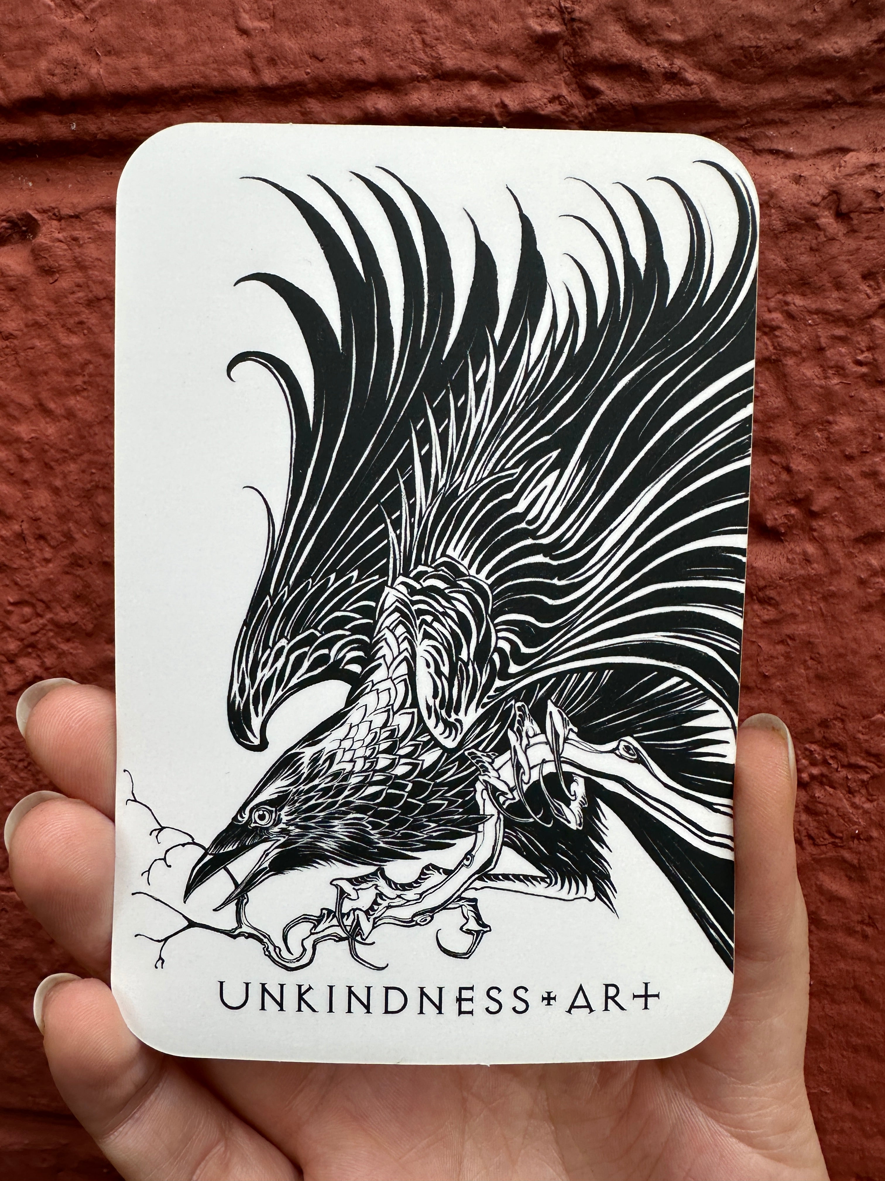 Raven Store Classic Raven Logo Sticker by Teresa Sharpe – Unkindness Art