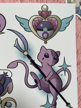 Load image into Gallery viewer, Sailor Moon x Pokemon Print + Sticker Packs by Sara Stigmata