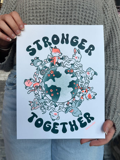 "Stronger Together" Charity Risograph Print by Liam Williams