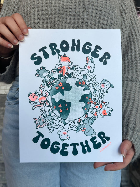 "Stronger Together" Charity Risograph Print by Liam Williams