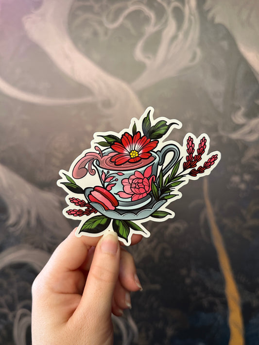 Teacup Sticker by Sara Stigmata