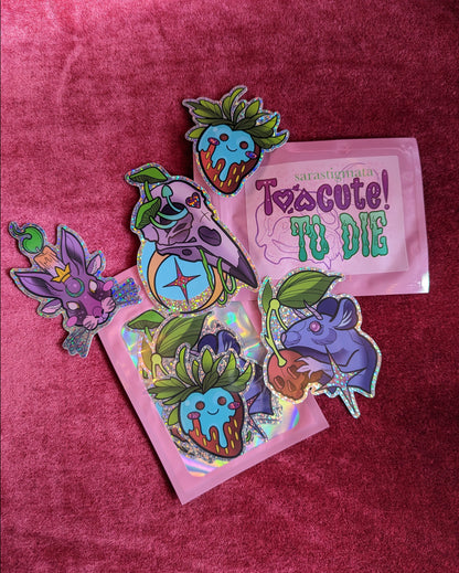 "Too Cute to Die!" Sticker Pack by Sara Stigmata