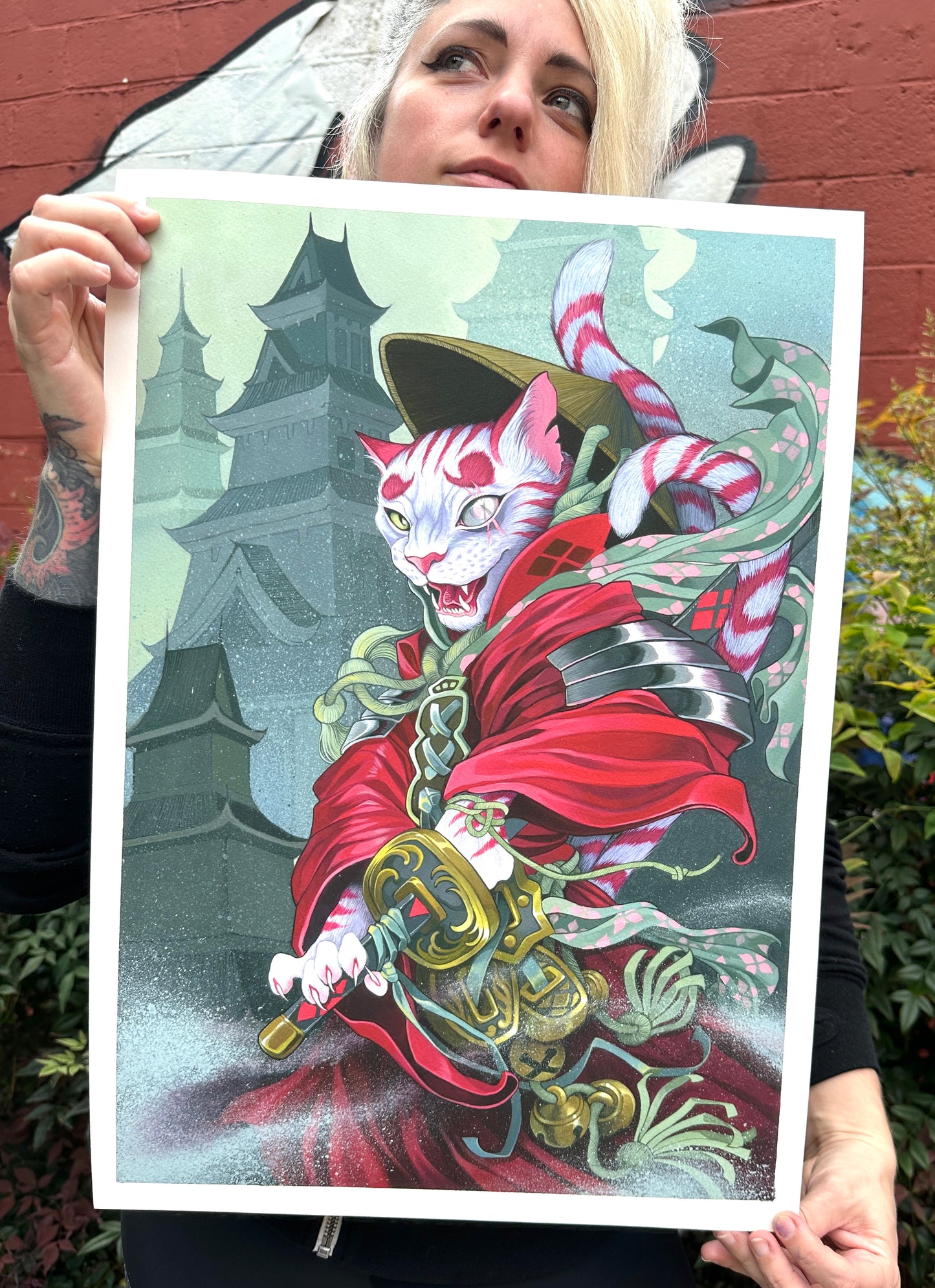 "Meowsashi: Last of the Two-Tail Clan" Print by Teresa Sharpe