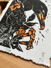 Load image into Gallery viewer, Cormorant Linocut Prints by Faith Broache ( - v i t r i o l - )